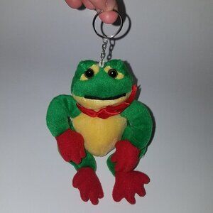 Everglow Frog 4" Plush Keychain Stuffed Animal Toy Green Yellow Red
